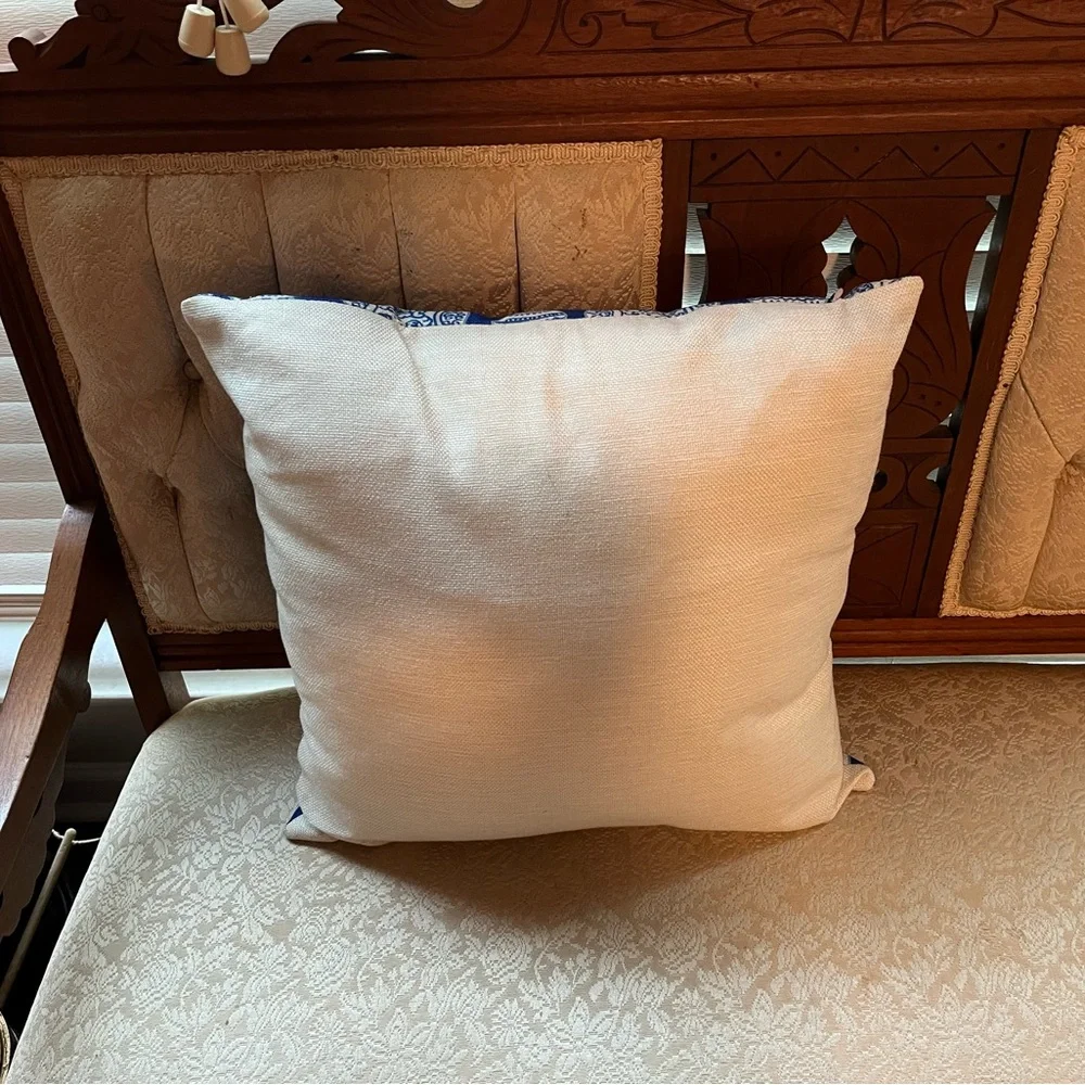 Blue and cream Stafford style dog pillow - Picture 2 of 2